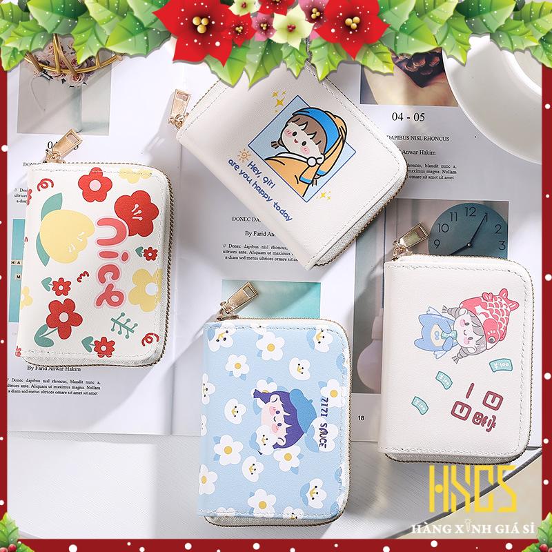 Ví nữ cầm tay, hxgs ví da pu dành cho nữ cầm tay dễ thương 11x8 cm