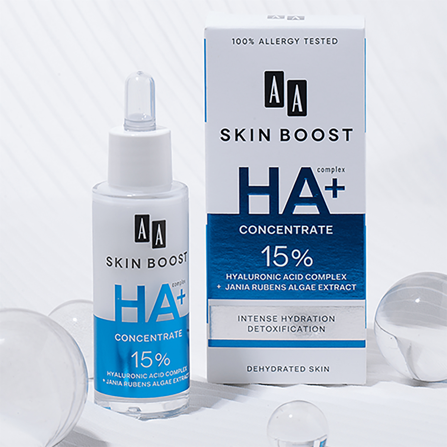 Serum cấp ẩm và căng mịn da aa skin boost ha+ concentrate của aa cosmetics ba lan | châu âu