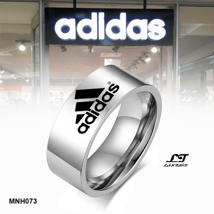 [HCM]Nhẫn nam 8li khắc logo Adidas Không đen không gỉ sét MNH073