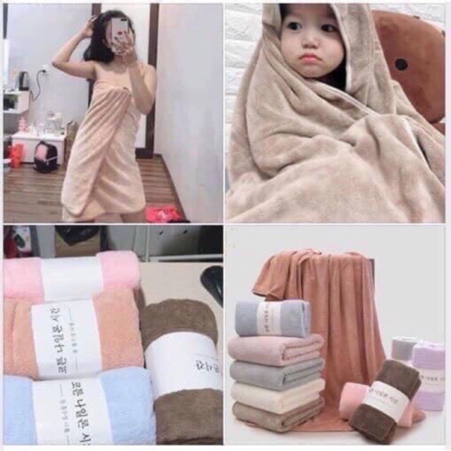 Khăn tắm lông cừu kt 60x120cm siêu mềm mịn, thấm hút tốt,