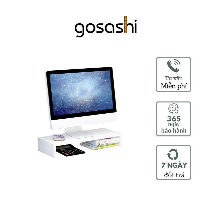 Kệ gỗ để máy tính kệ gỗ để màn hình laptop làm việc chơi game học bài kẹ gỗ để bàn decor phòng tiện lợi thông minh