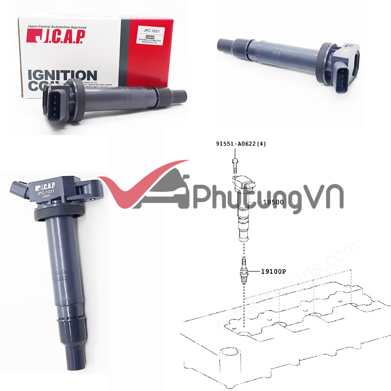Mobin toyota innova,mô bin đánh lửa toyota innova 9091902260 - hàng chính hãng jcap - nhật bản -bảo hành 6 tháng