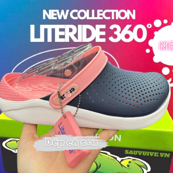 DÉP SỤC CROCSS NAM NỮ LITERIDE CLOG XANH NAVY HỒNG- dép cá sấu - dép crocs - dép sục - dép nam - dép nữ - dép quai hậu nữ - dép cross - dép sandal nữ - dép quai hậu nam - dép quai hậu - dép cặp - dep suc - dep crocs