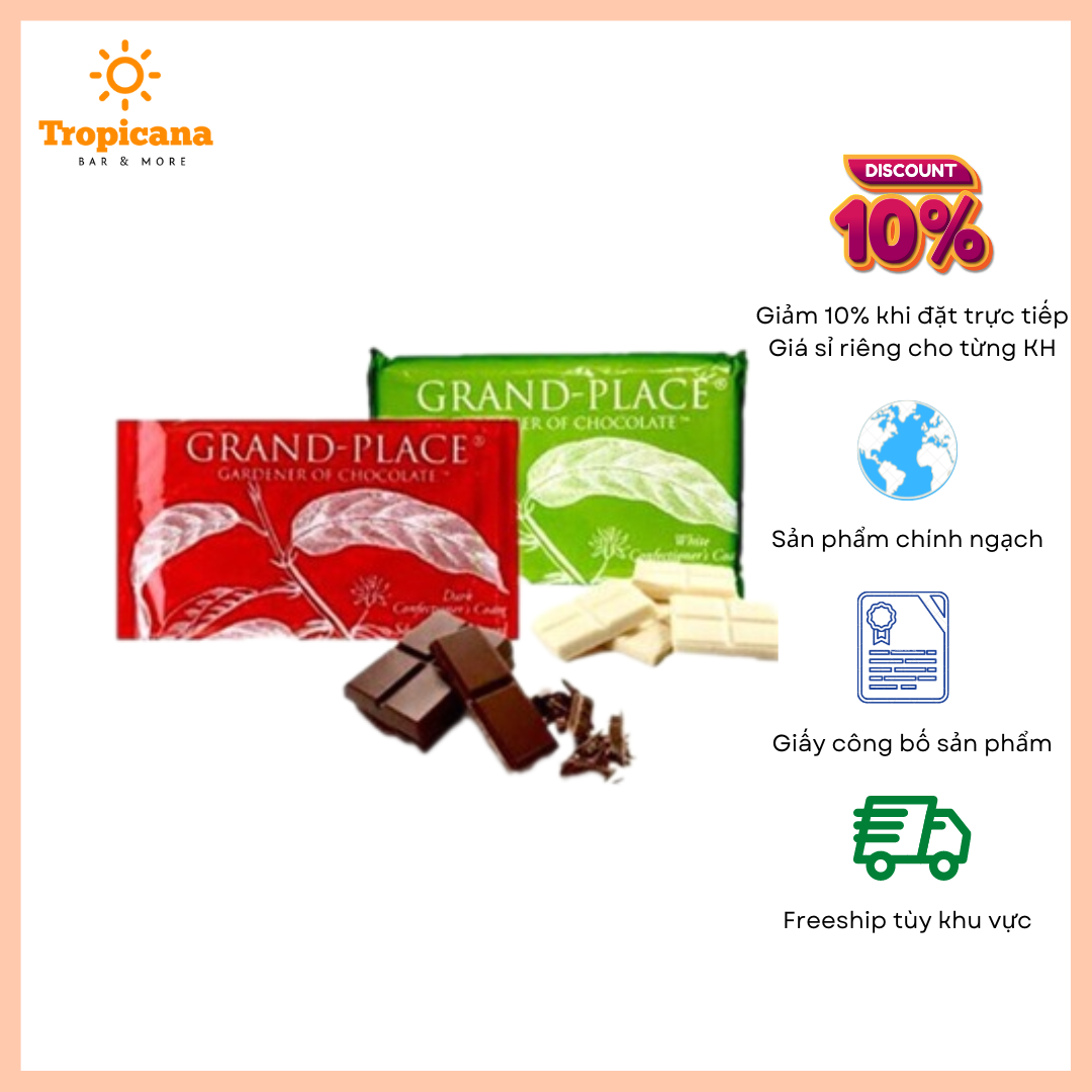 Socola Compound Đen Grand Place - Thẻ 1kg [Khách đặt hỏa tốc tránh chảy socola]