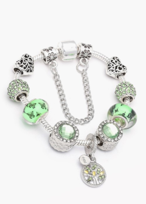 Vòng tay nữ dễ thương hạt Charm đính cườm-Vòng lắc đeo tay nữ bạc Pandora cao cấp Charm Xinh Xắn 4S20-Tặng Hộp Đựng Sang Trọng