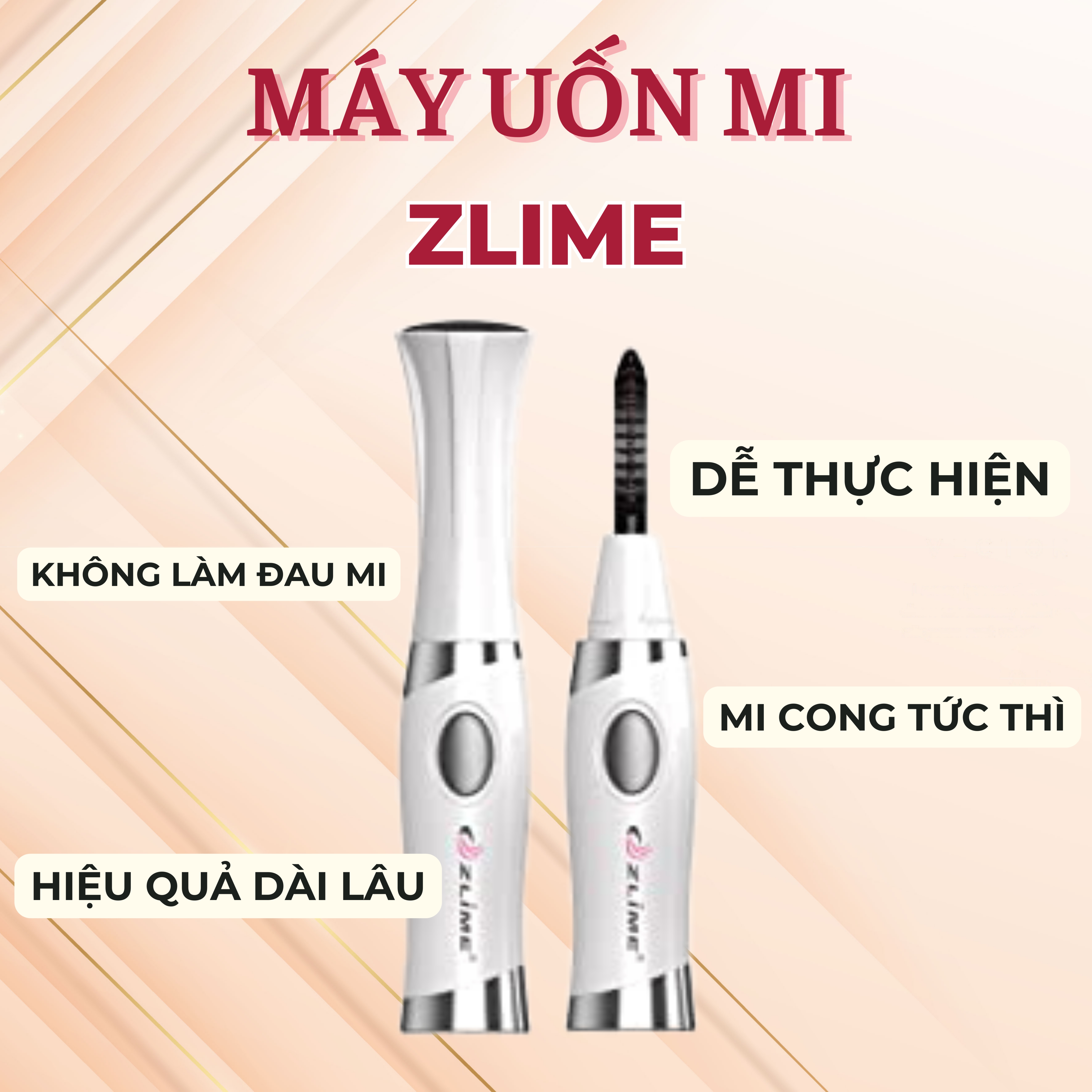 Máy uốn mi nhiệt bằng điện siêu cong zlime - tiệm mỹ phẩm nhà min / kẹp uốn mi nhiệt cong từ sợi mi góc mắt đến sợi mi đuôi mắt