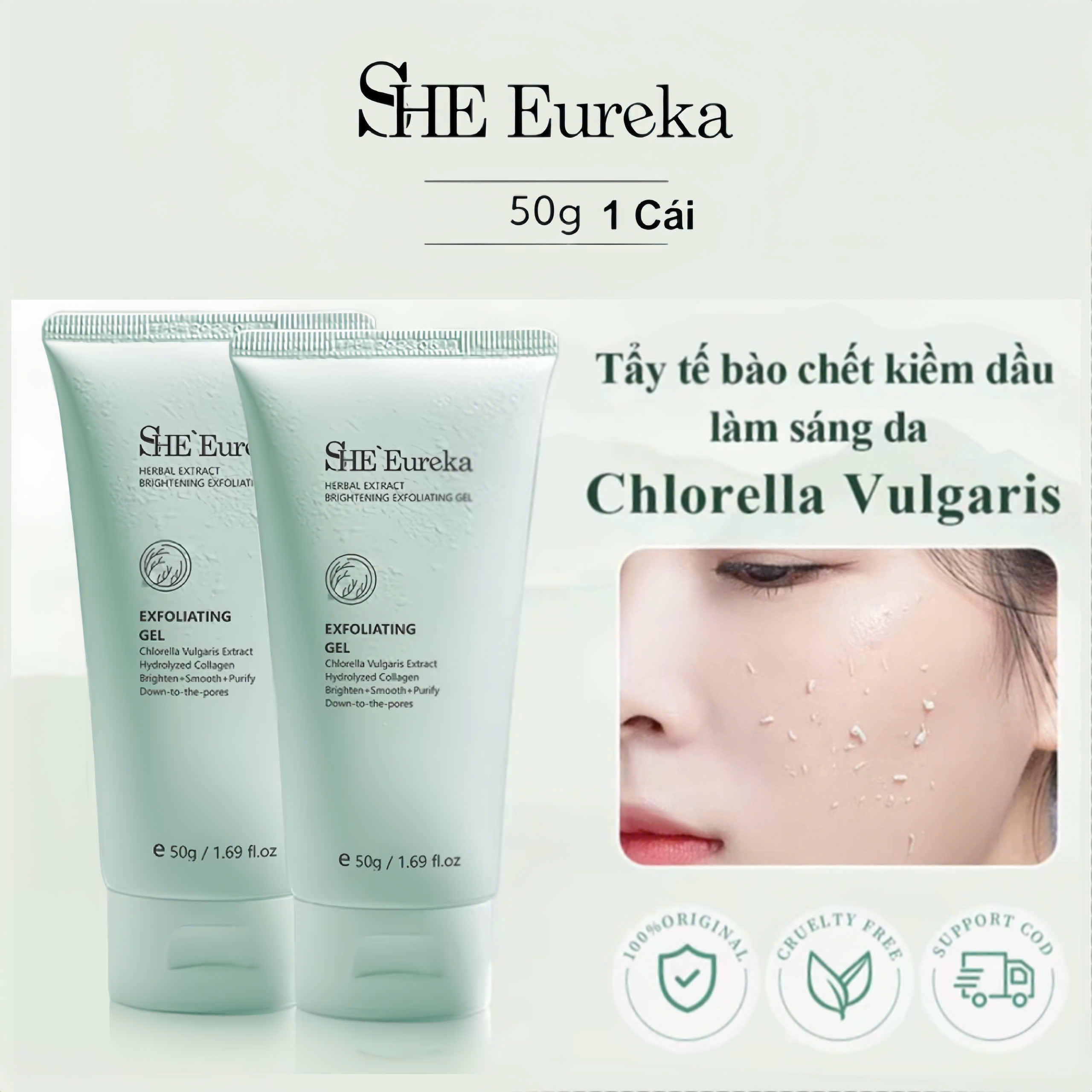 SHE Eureka Gel Tẩy Tế Bào Chết Toàn Thân Làm Sáng Da Và Sạch Sâu 50g