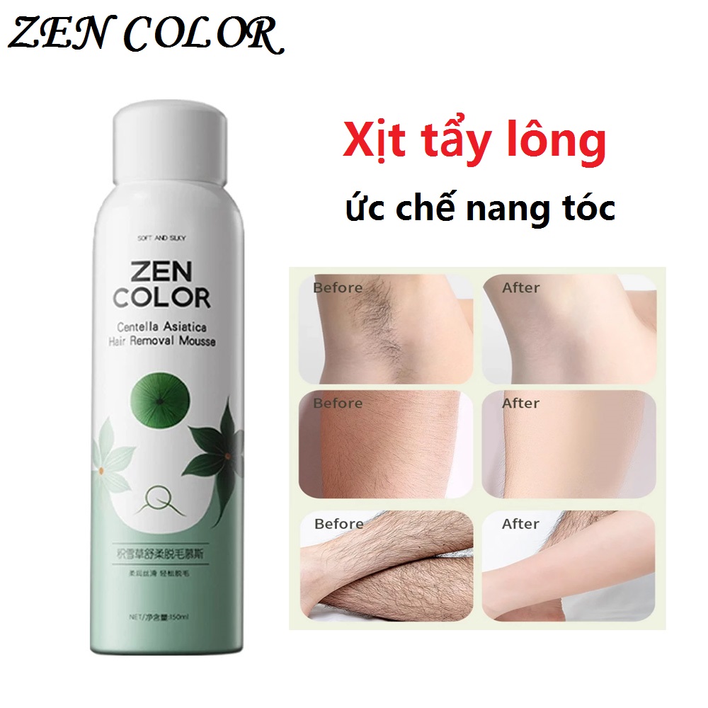 ZEN COLOR Xịt tẩy lông vĩnh viễn giúp triệt lông và triệt lông nhanh chóng, phù hợp cho cả nam và nữ 150ml