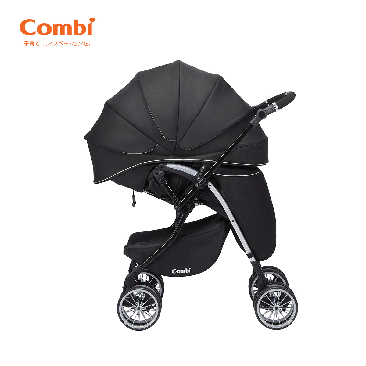 Xe đẩy combi umbretta 4 bánh quay tự động premium new black
