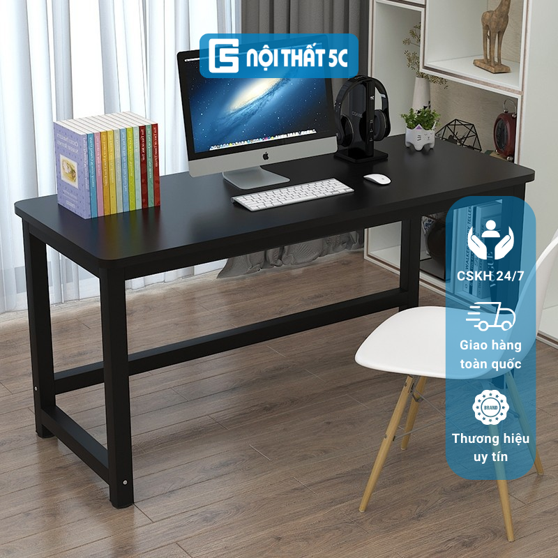 Bàn làm việc, bàn chữ U 1m và 1.2m, Bàn làm việc thiết kế chân sắt phủ sơn tĩnh điện 2 màu trắng, đen