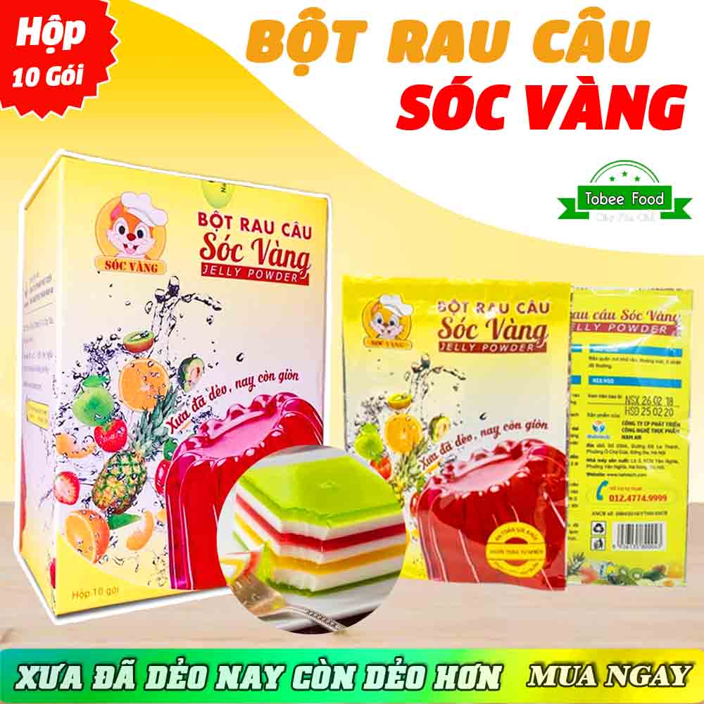 [HCM]Rau Câu Sóc Vàng Hộp 10 gói