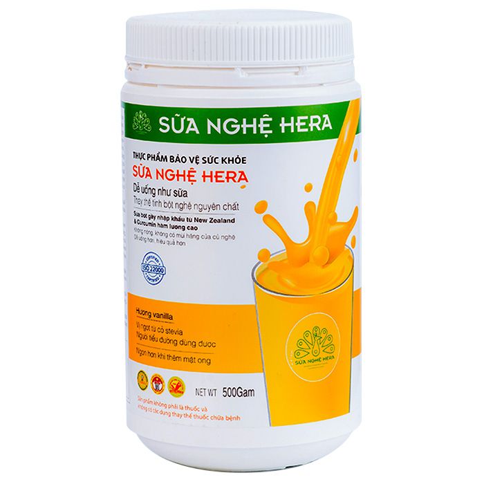 Sữa nghệ Hera 500GR - giúp lành vết thương bù năng lượng hỗ trợ tiêu hóa bổ sung dinh dưỡng cho người sau mổ