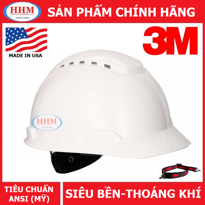 Nón bảo hộ 3m h701v có lỗ thoát khí - made in usa