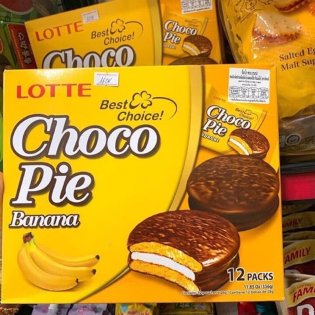 Bánh CHOCOPIE Lotte Hàn Quốc Vị Chuối hộp 336g
