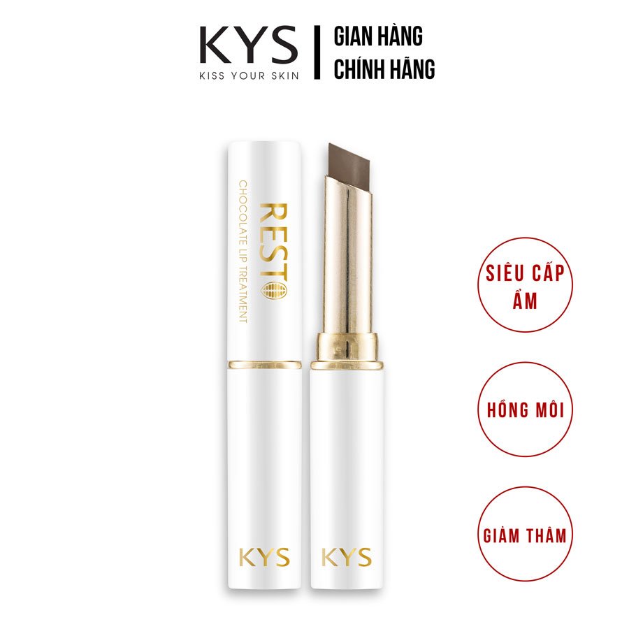 Son dưỡng môi khử thâm hồng môi, giảm khô nẻ siêu mềm mịn RESTO KYS Chocolate Lip Treatment 1.5g