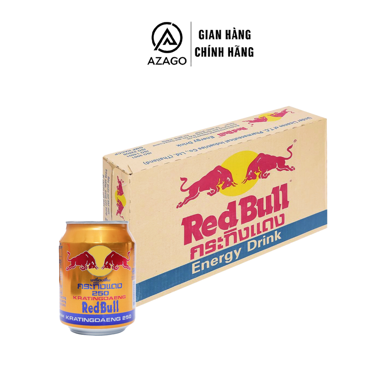 Thùng 24 lon nước tăng lực Bò Cụng Redbull Thái Lan 250ml - AZAGO