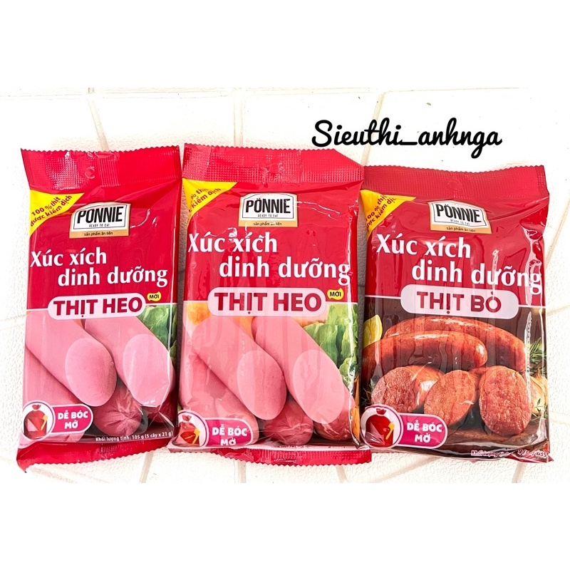 Xúc Xích Dinh Dưỡng Thịt Heo Ponnie gói 175g