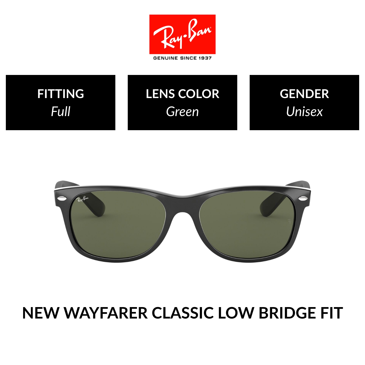 Mắt Kính Ray-Ban Wayfarer - RB2140F 901/58 - Kính mát 