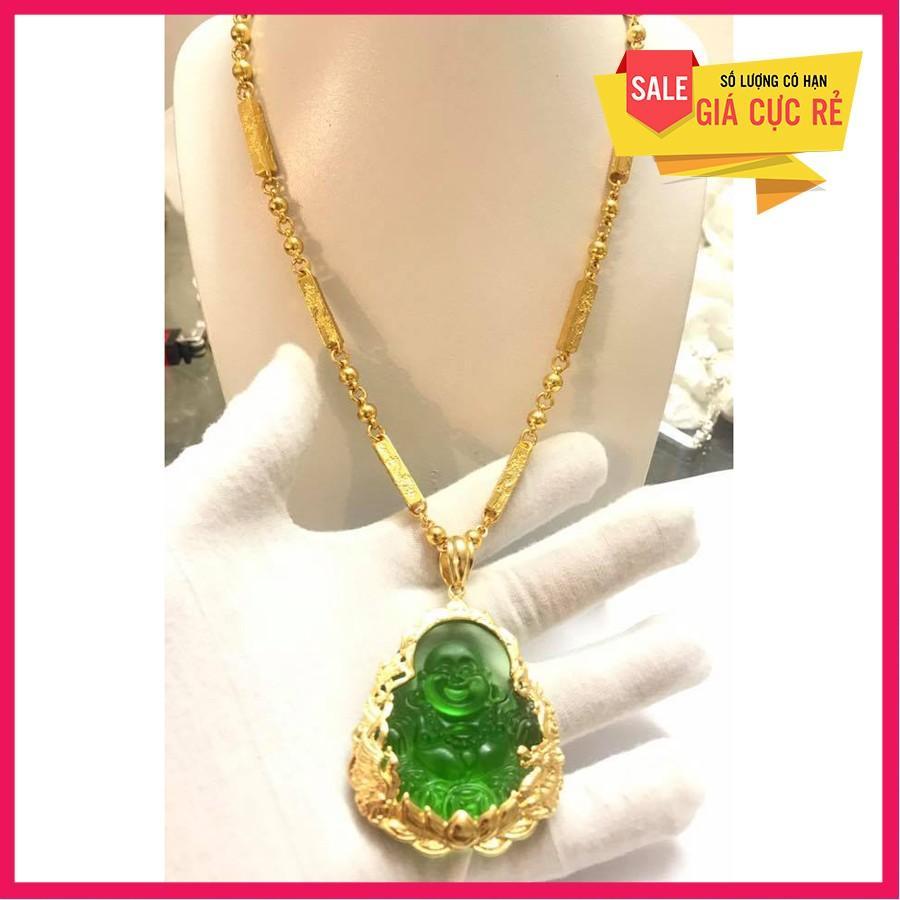 Dây chuyền nam mạ vàng rồng  + tặng mặt đá xanh ngọc  (y hình)