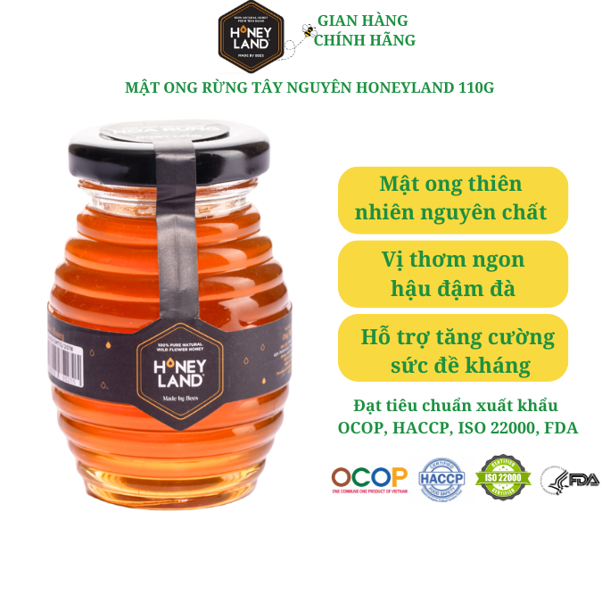 Mật Ong Hoa Rừng Tây Nguyên Honeyland 110g mật ong nguyên chất