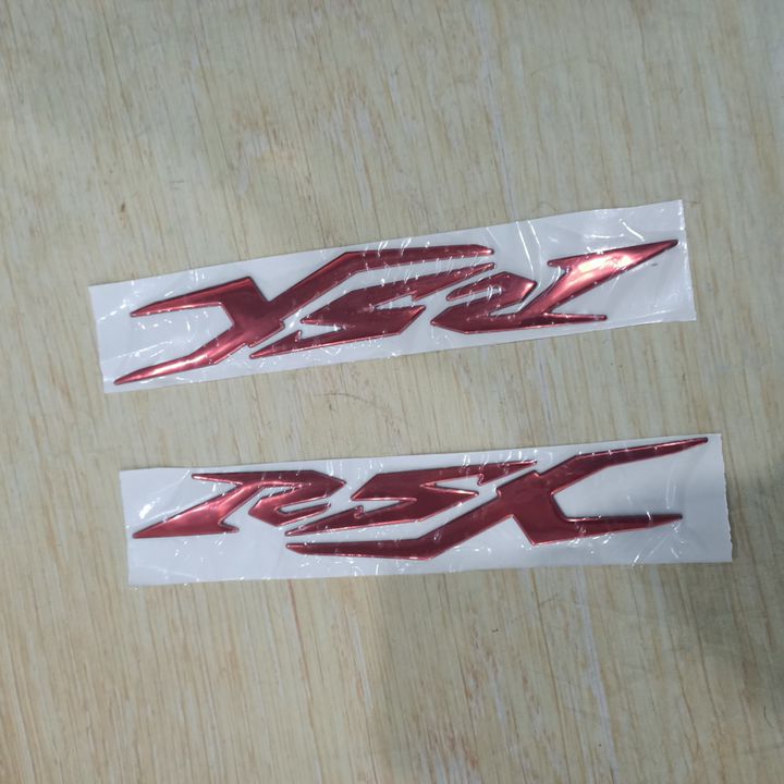 ( 2 chiếc ) Tem chữ nổi xe máy WAVE RSX đời mới màu ĐỎ , decal biểu tượng xe máy wave rsx
