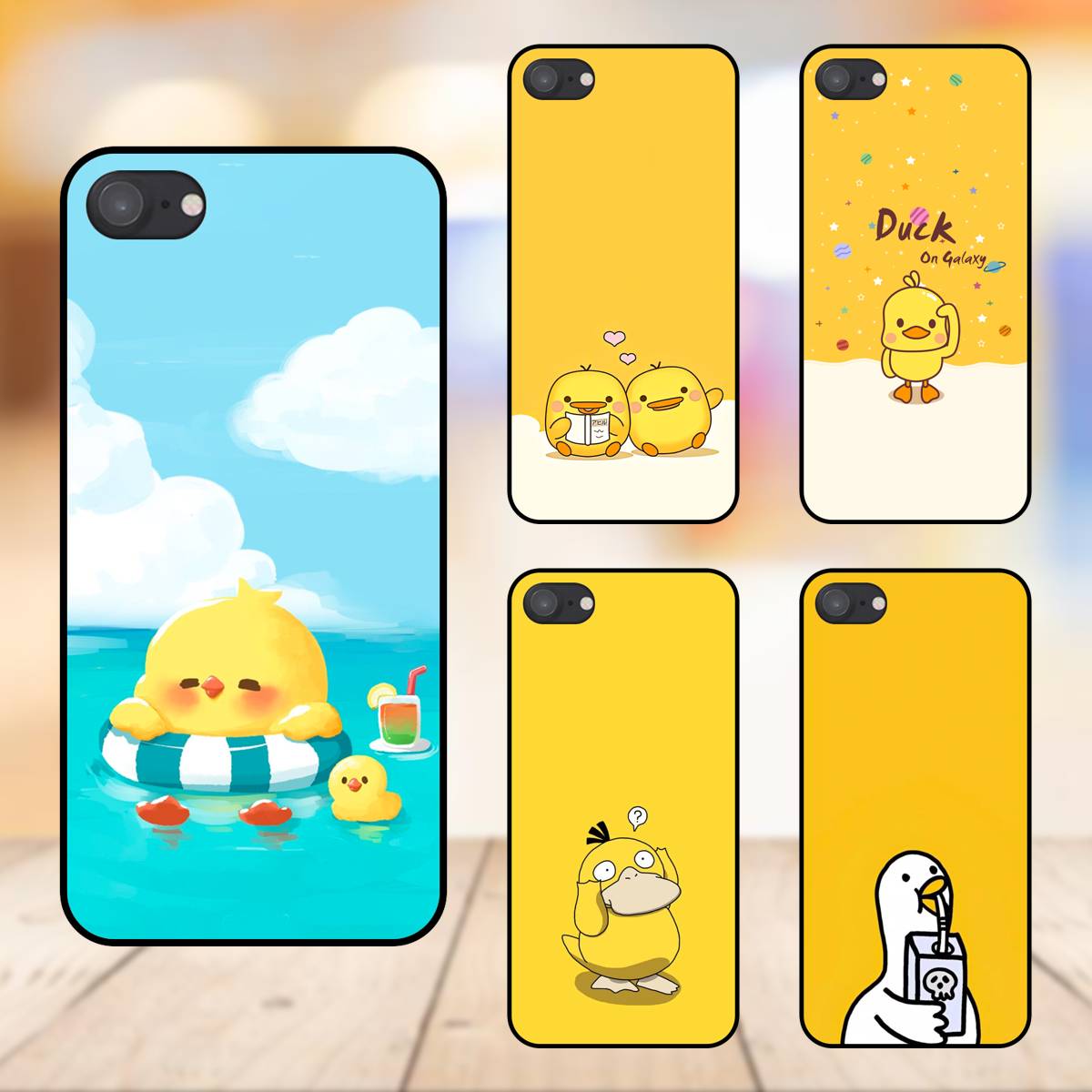 Ốp lưng điện thoại iPhone 7, 8 viền đen Vịt Vàng Cute Hài Hước Dễ Thương