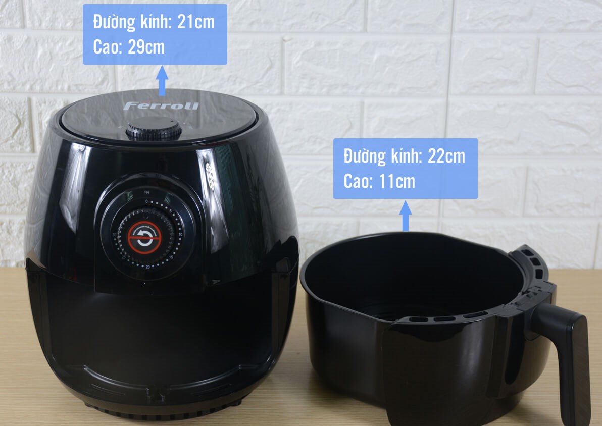 Nồi chiên không dầu ferroli faf4.0m- 4l. bh 12 tháng