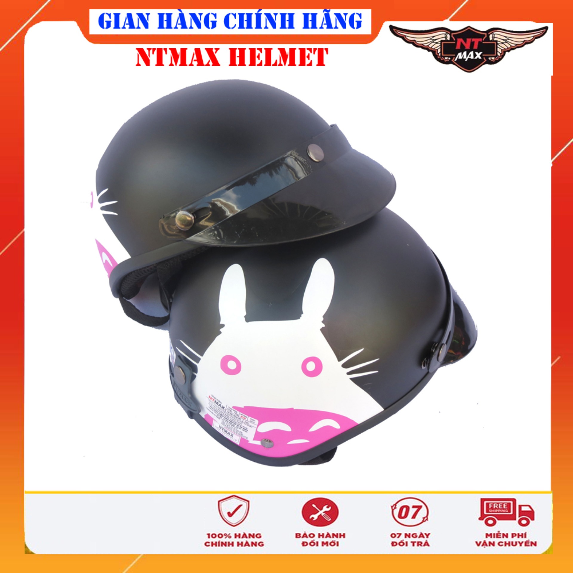 Mũ bảo hiểm NTMAX 1/2 Mèo Totoro nhiều màu