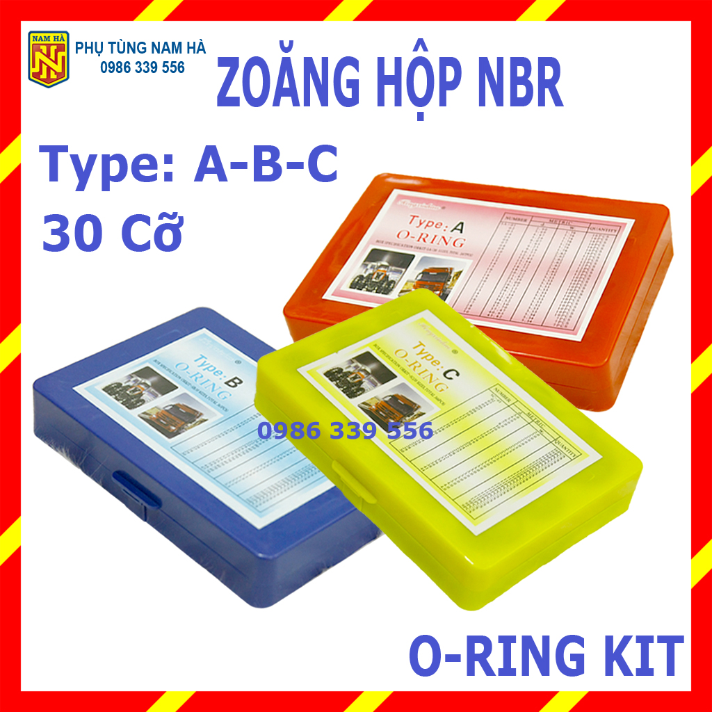 (3 Loại Xanh - Đỏ - Vàng) Hộp gioăng sim cao su thay thế chịu dầu NBR chịu nhiệt 30 cỡ size