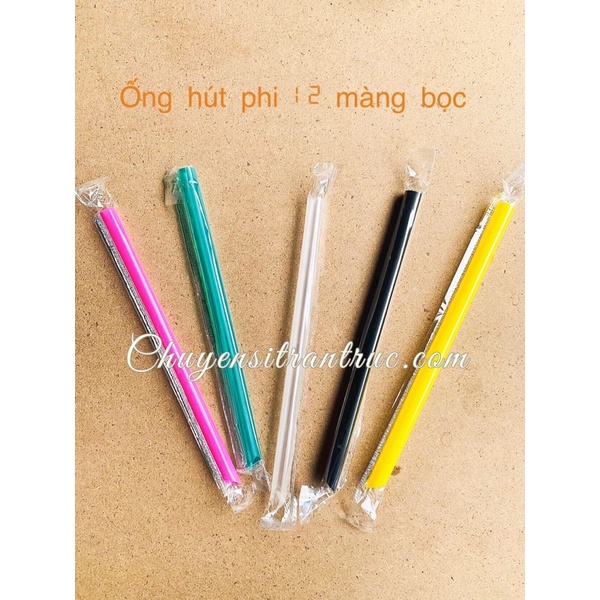 500gram Ống Hút trân châu phi 12 có màng bọc