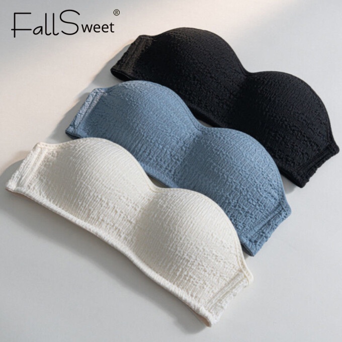FallSweet Bra không quây Áo ngực không dây trong suốt nâng ngực quyến rũ cho nữ Ngực nhỏ Strapless áo ngực không gong eo 36 32-38AB