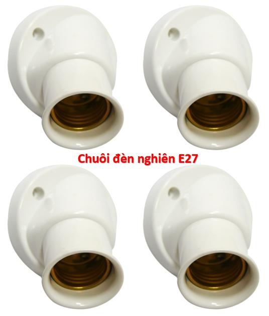 Combo 4 bộ đuôi đèn nghiêng E27 lõi đồng.