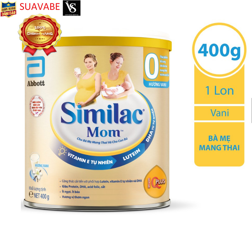 Bộ 2 sữa tăng cường sức đề kháng abbott similac mom iq 400g