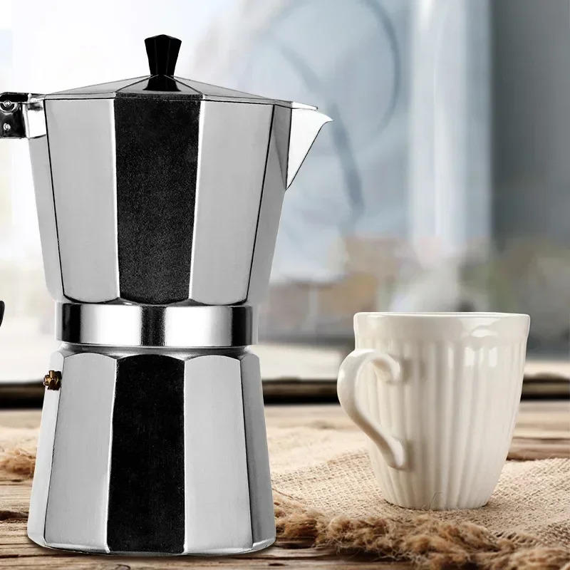 Bình pha cà phê Moka, máy pha cà phê espresso, máy pha latte, bình pha cà phê, máy pha cà phê Ý, bình pha cà phê 50/300/450ml bằng nhôm