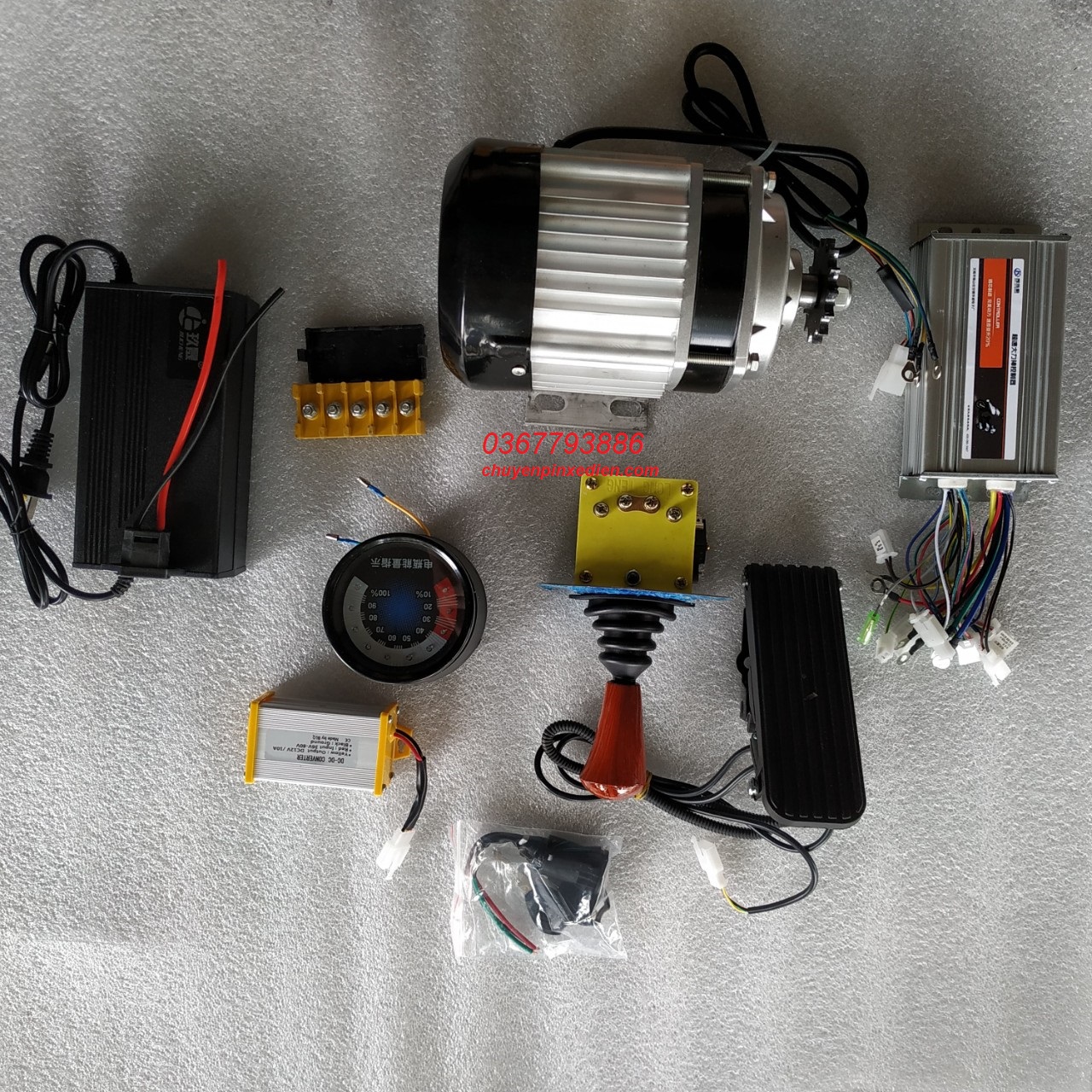 Combo phụ kiện chế xe ô tô điện 4 bánh, xe chở hàng,.....động cơ ba pha 48v 750w