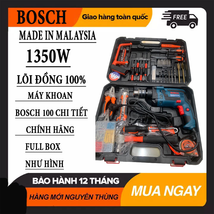 [HCM][Tặng Hộp Phụ Kiện 100 chi tiết ] Máy Khoan Boschh - Máy Khoan Boschh chinh hang - Máy Khoan Boschh GSB 13Re 1350w - Máy Khoan Boschh 13re chinh hang.Bảo Hành Chính Hãng 12 tháng