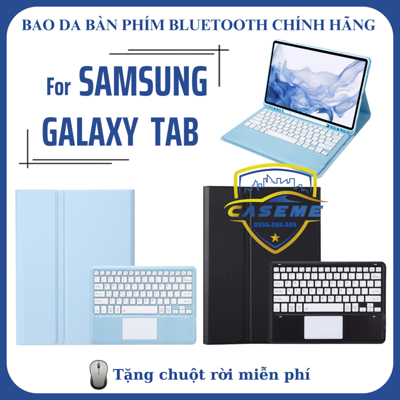Bao Da Kèm Bàn Phím Bluetooth Có Trackpad Cho Samsung Galaxy Tab S7/S8/S9/S9 FE/S10 FE – Thiết Kế Tháo Rời, Kết Nối Nhanh Giá  849,000 Đồng*Miễn phí vận chuyển