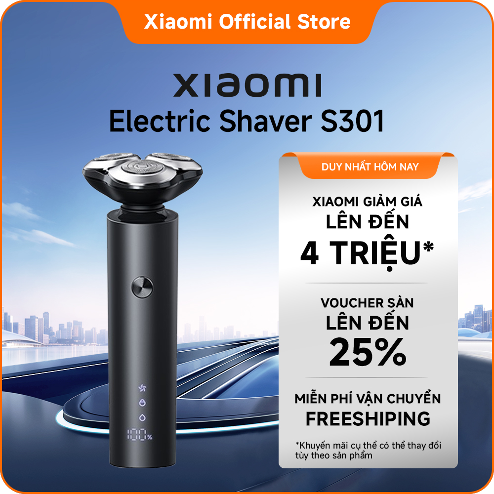 Xiaomi Electric Shaver S301 | Màng lưỡi hai vòng | Hai mức tốc độ có thể điều chỉnh | Đầu cạo nổi 360° | Thích nghi thoải mái với khuôn mặt của bạn