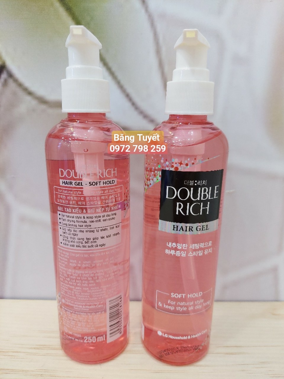 Gel dưỡng vuốt tóc giữ nếp tạo kiểu Double Rich Soft Hold 250ml
