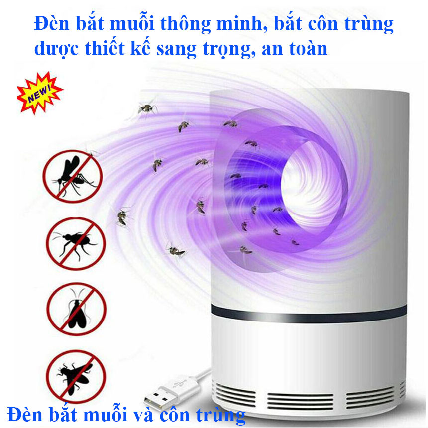 Máy bắt muỗi Đèn bắt muỗi côn trùng Máy bắt muỗi có màng lọc thông minh thu hút muỗi - MBM tròn
