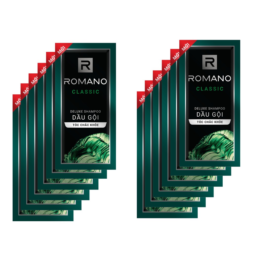 Set 14 gói dầu gội Romano Classic sạch gàu 5g