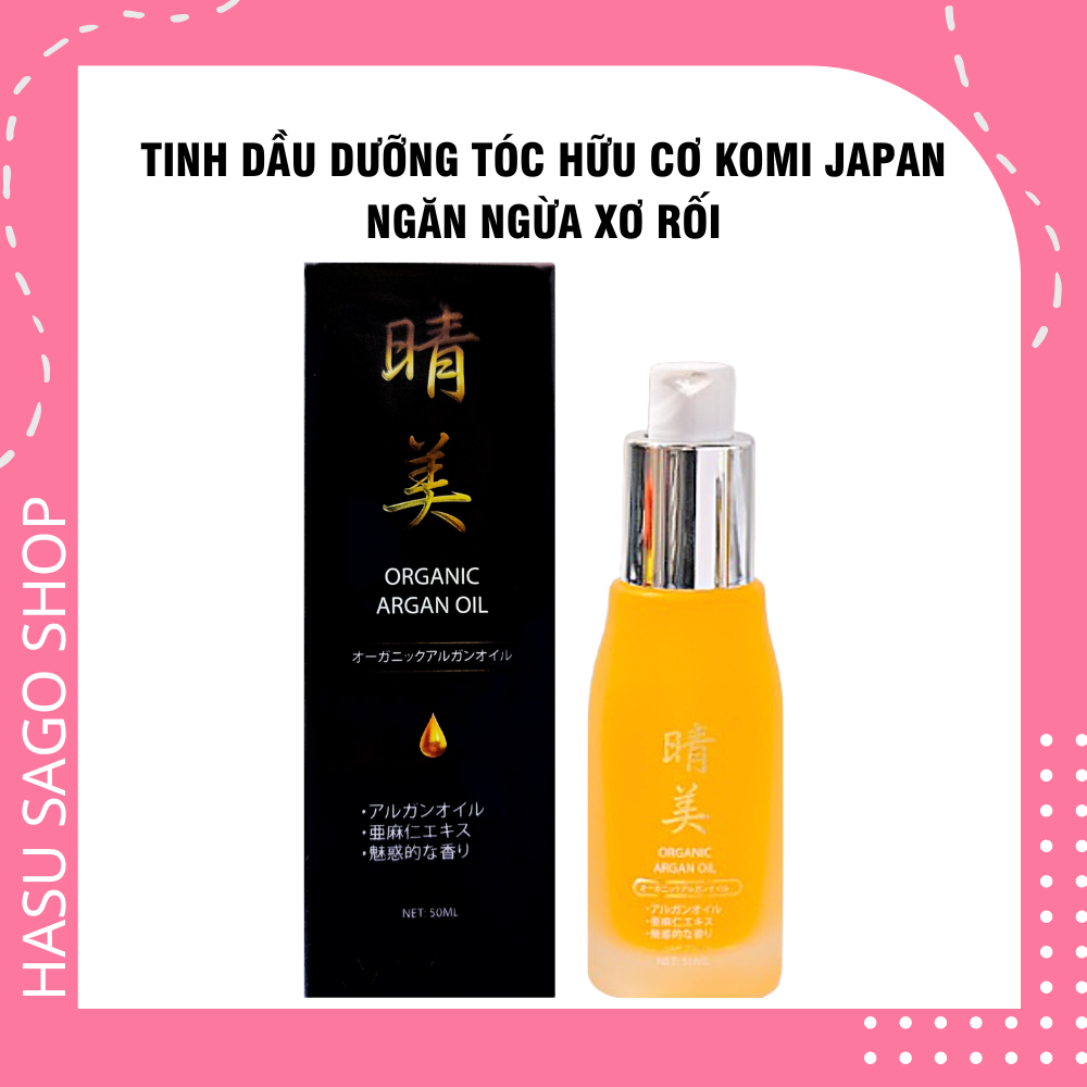 [GIẢM 5% ĐƠN 129K]Tinh Dầu Dưỡng Tóc Hữu Cơ KOMI JAPAN Nhật Bản 50ml - Dưỡng Tóc Chuyên Sâu, Ngăn Ngừa Xơ Rối