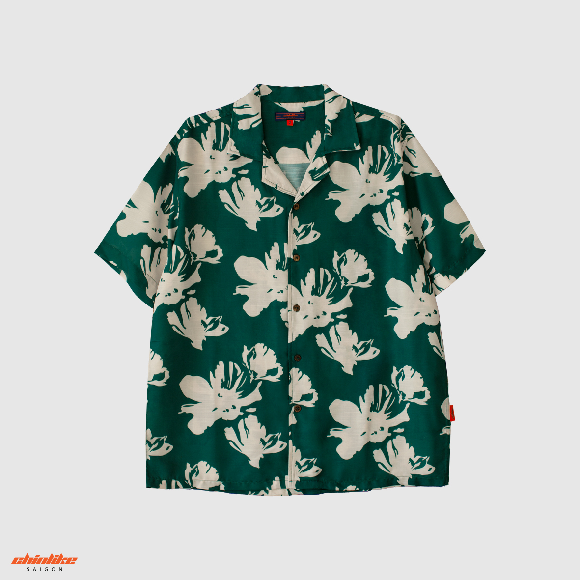 Green flowers shirt - chinlike - áo sơ mi mùa hè