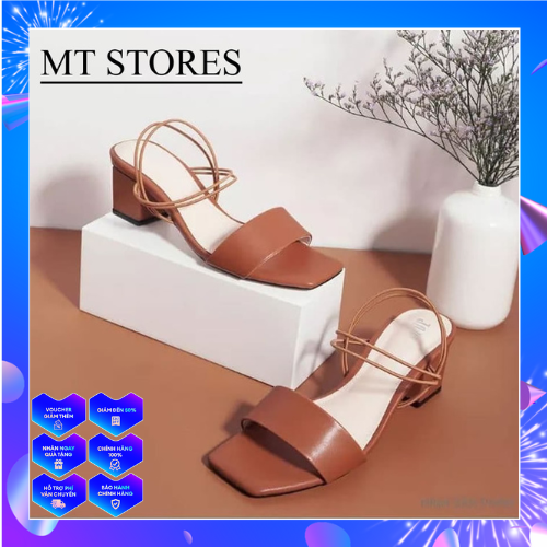 [HCM]GIÀY SANDAL NỮ QUAI HẬU GÓT VUÔNG 5CM MTSTOREA233 HÀNG CÔNG TY CÓ BẢO HÀNH