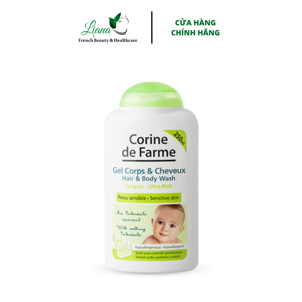 Shower Gel Shampoo for baby Corine de Farme Hair & Body Wash 250ml