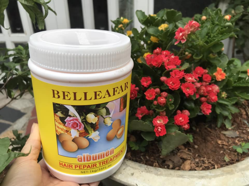 Hấp dầu trứng gà BELLEAFAR 1 kg nuôi dưỡng tóc chẻ ngọn khô xơ