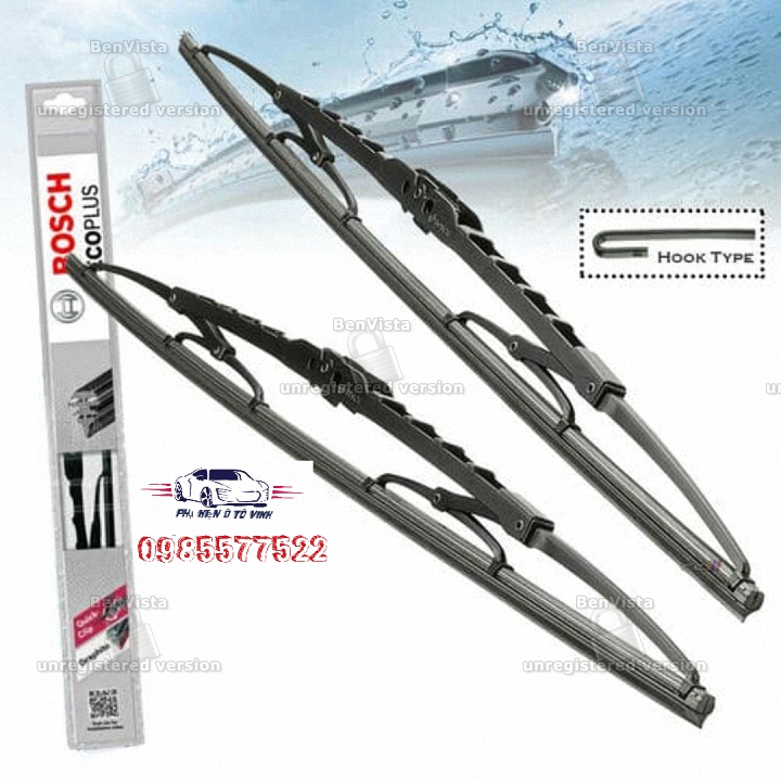 Bộ 2 cây gạt mưa xe Ford Everest nsx2005-2013. Boch Ecoplus xương sắt 22x18 inch