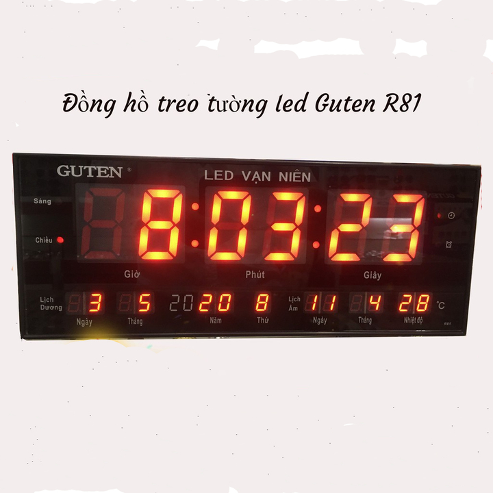 Đồng hồ led vạn niên Guten R81 treo tường