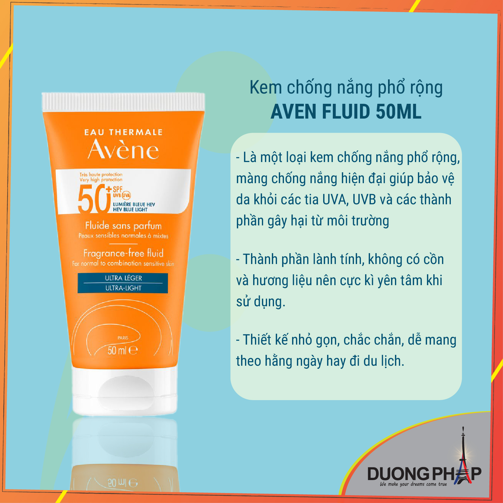 Kem chống nắng Avene Fluid 50ml mẫu mới