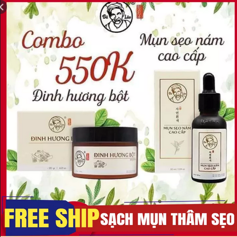 [HCM]Combo Serum Tái Tạo Cao Cấp và Bột Đinh Hương - Sạch mụn sẹo rỗ lâu năm tái tạo da